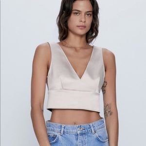 NWT Zara satin crop top S